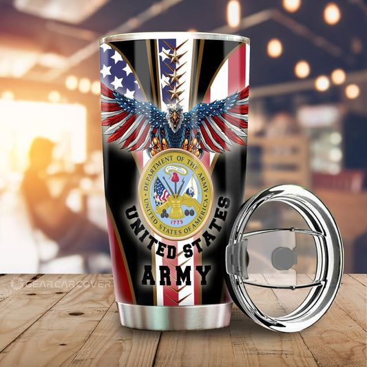 United States Army Tumbler Cup Custom US Military Car Accessories - Gearcarcover - 1