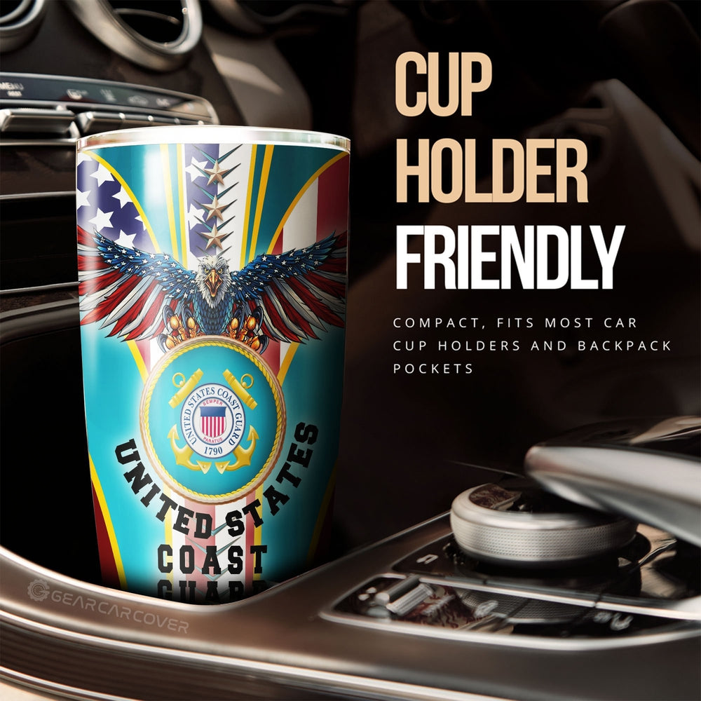 United States Coast Guard Tumbler Cup Custom Name US Military Car Accessories - Gearcarcover - 2