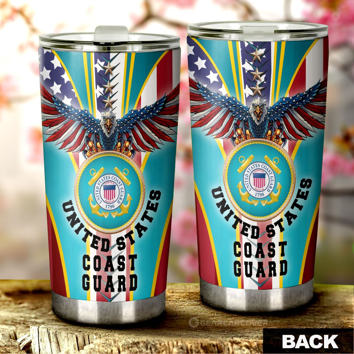 United States Coast Guard Tumbler Cup Custom Name US Military Car Accessories - Gearcarcover - 3