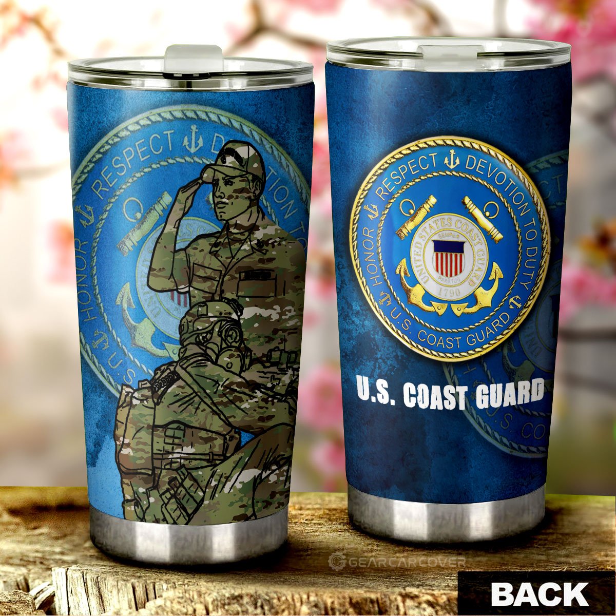 United States Coast Guard Tumbler Cup Custom US Military Car Accessories - Gearcarcover - 3