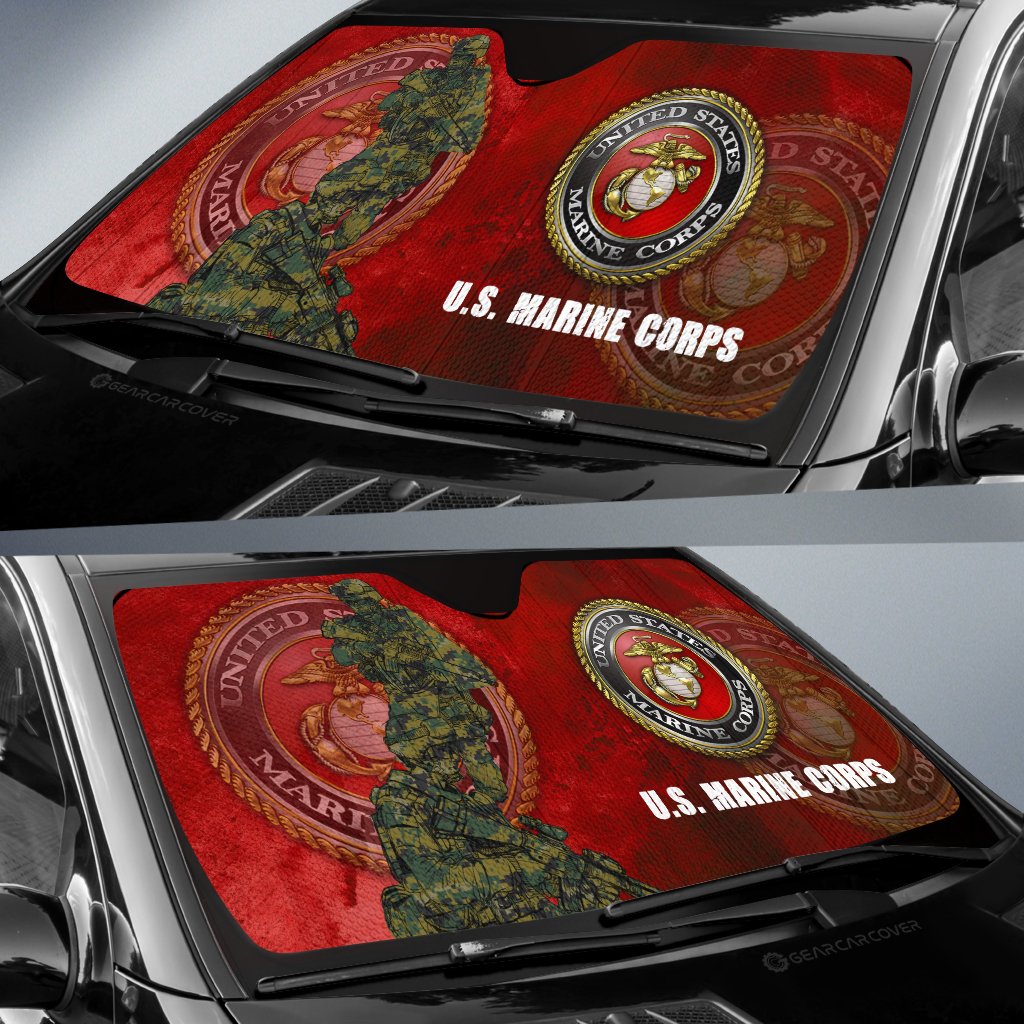 United States Marine Corps Car Sunshade Custom US Military Car Accessories - Gearcarcover - 2