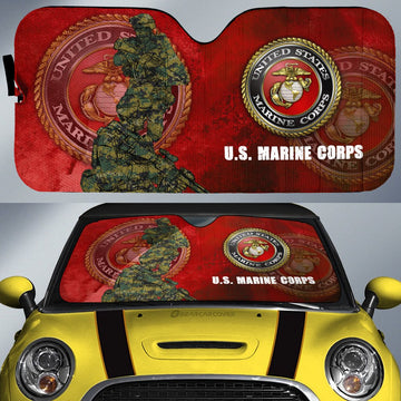 United States Marine Corps Car Sunshade Custom US Military Car Accessories - Gearcarcover - 1