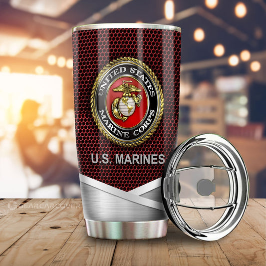 United States Marine Corps Personalized Name Tumbler Cup Custom Car Accessories - Gearcarcover - 2