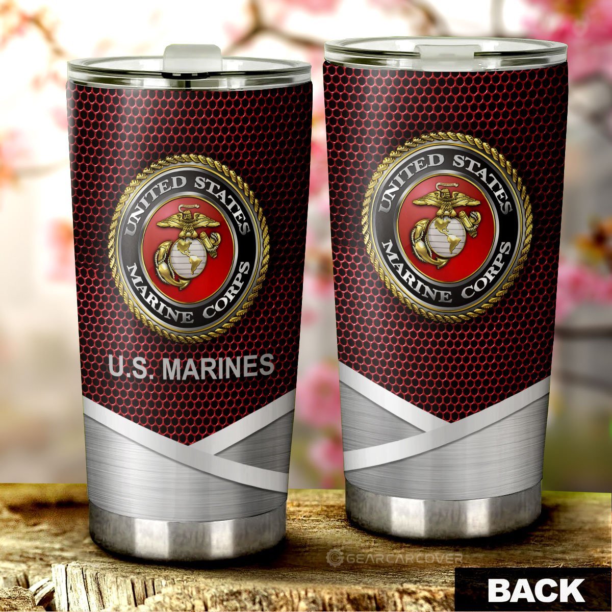 United States Marine Corps Personalized Name Tumbler Cup Custom Car Accessories - Gearcarcover - 4