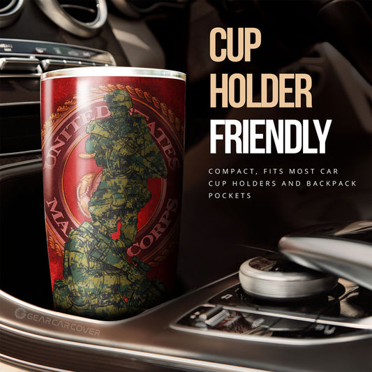 United States Marine Corps Tumbler Cup Custom US Military Car Accessories - Gearcarcover - 2