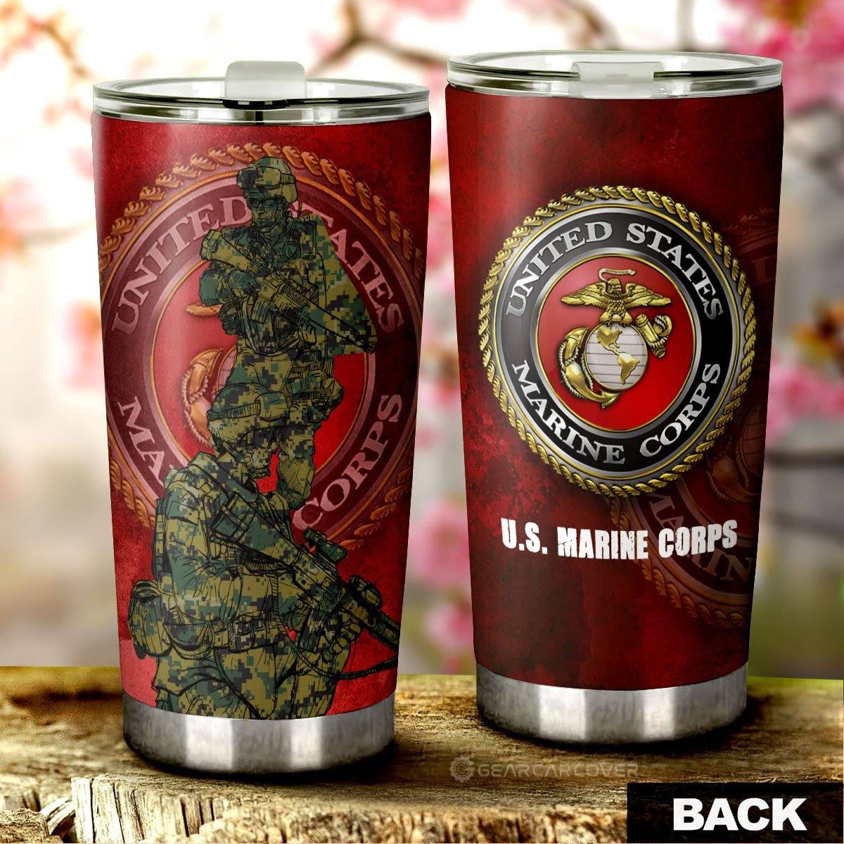 United States Marine Corps Tumbler Cup Custom US Military Car Accessories - Gearcarcover - 3
