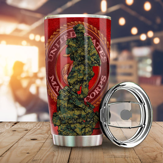 United States Marine Corps Tumbler Cup Custom US Military Car Accessories - Gearcarcover - 1