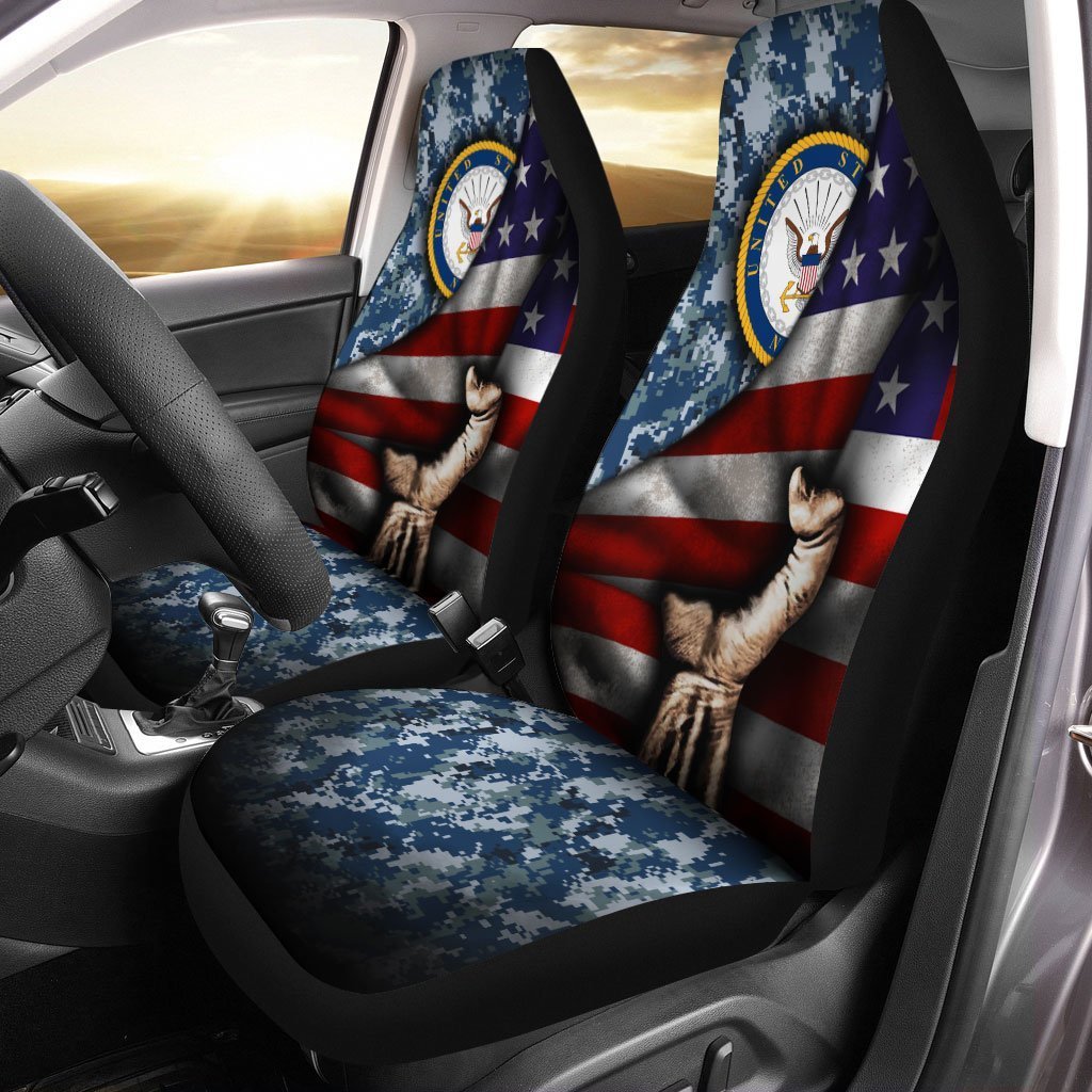 United States Navy Car Seat Covers Custom US Flag Car Interior Accessories - Gearcarcover - 2