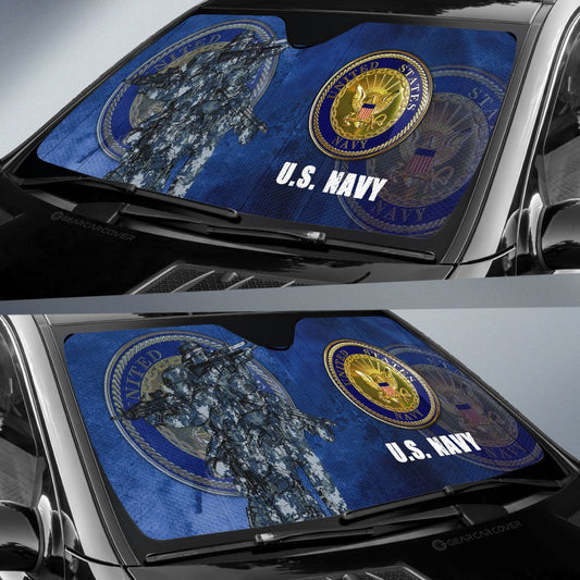 United States Navy Car Sunshade Custom US Military Car Accessories - Gearcarcover - 2