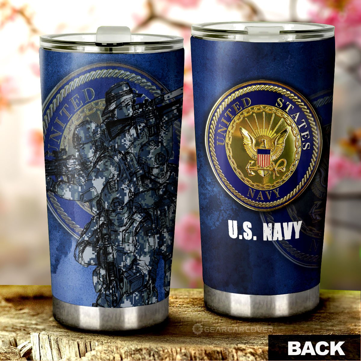 United States Navy Tumbler Cup Custom US Military Car Accessories - Gearcarcover - 3