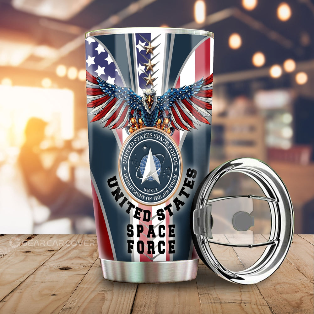 United States Space Force Tumbler Cup Custom Military Car Accessories - Gearcarcover - 1