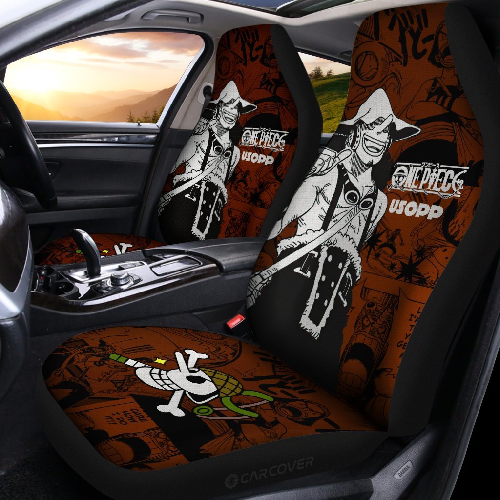 Usopp Car Seat Covers Custom Anime Mix Manga One Piece Car Interior Accessories - Gearcarcover - 2