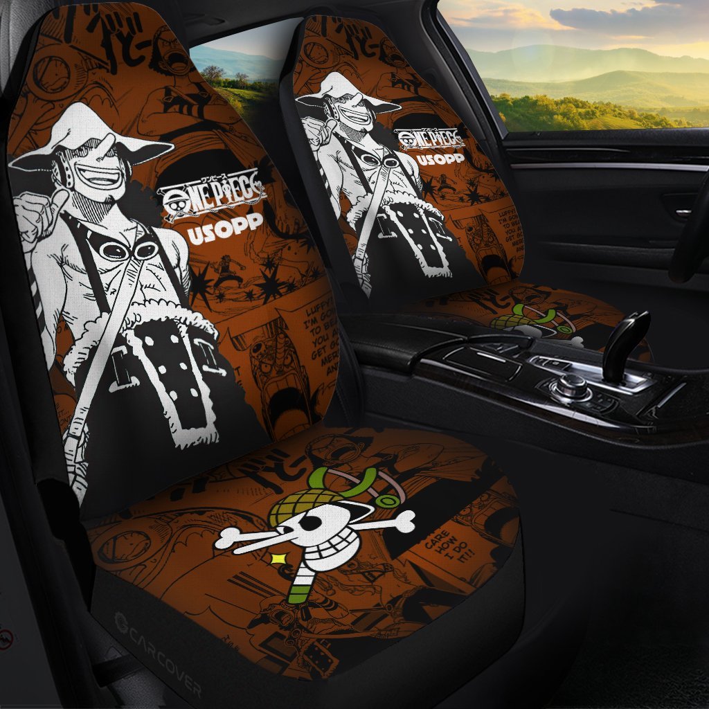 Usopp Car Seat Covers Custom Anime Mix Manga One Piece Car Interior Accessories - Gearcarcover - 1