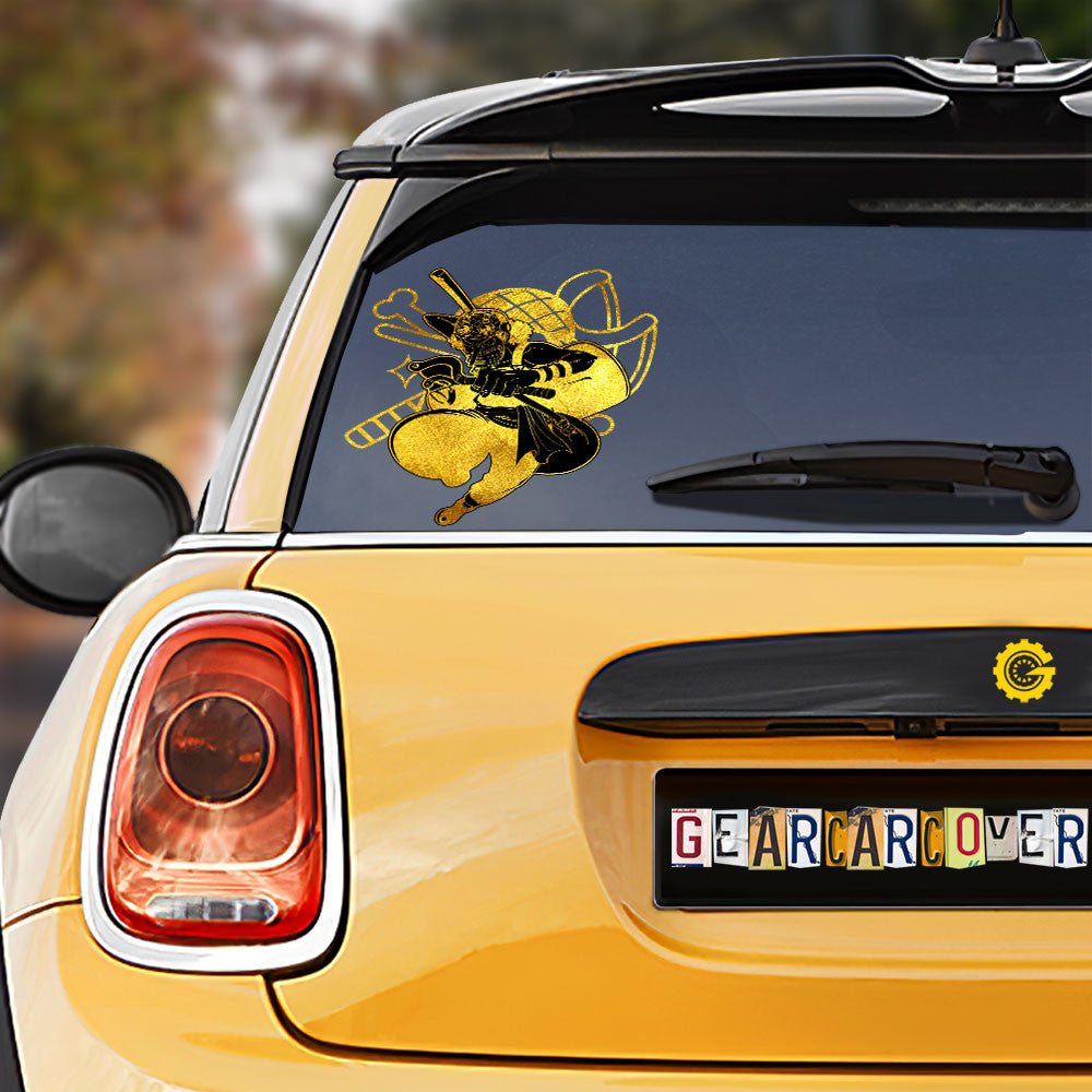 Usopp Car Sticker Custom One Piece Anime Gold Silhouette Style - Gearcarcover - 1