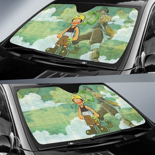 Usopp Car Sunshade Custom One Piece Map Anime Car Accessories - Gearcarcover - 2