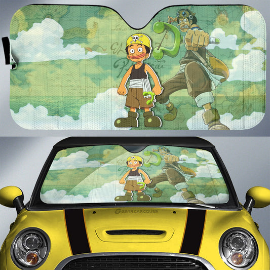 Usopp Car Sunshade Custom One Piece Map Anime Car Accessories - Gearcarcover - 1