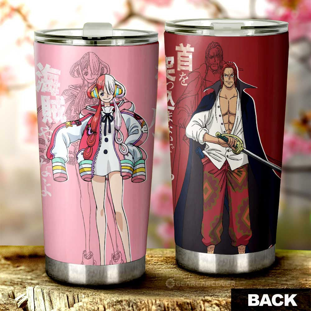 Uta And Shanks Tumbler Cup Custom One Piece Red Anime Car Interior Accessories - Gearcarcover - 1