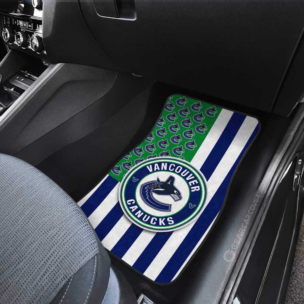 Vancouver Canucks Car Floor Mats Custom US Flag Style - Gearcarcover - 3