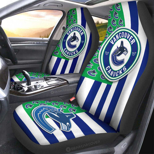 Vancouver Canucks Car Seat Covers Custom US Flag Style - Gearcarcover - 2