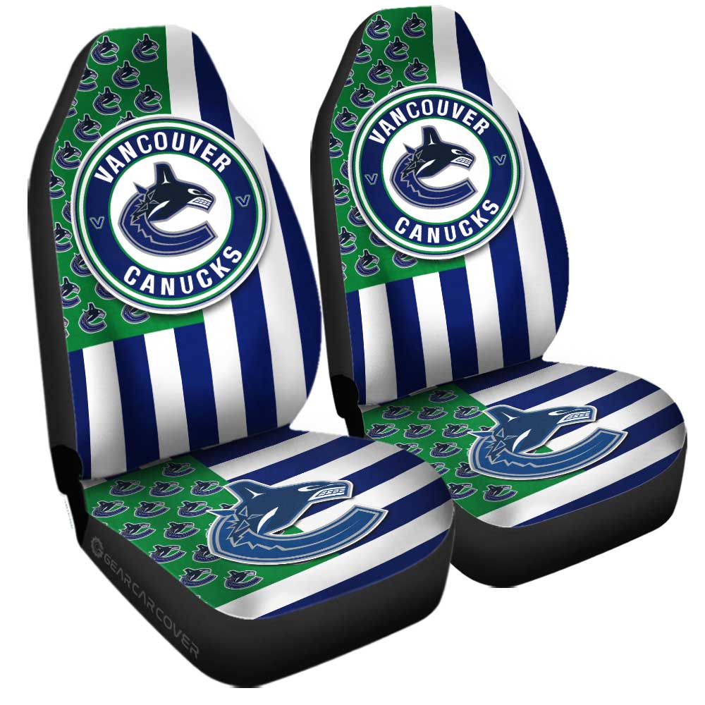 Vancouver Canucks Car Seat Covers Custom US Flag Style - Gearcarcover - 3