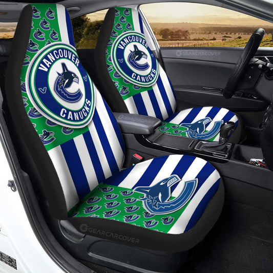 Vancouver Canucks Car Seat Covers Custom US Flag Style - Gearcarcover - 1