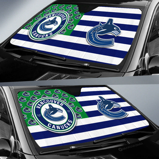 Vancouver Canucks Car Sunshade Custom US Flag Style - Gearcarcover - 2
