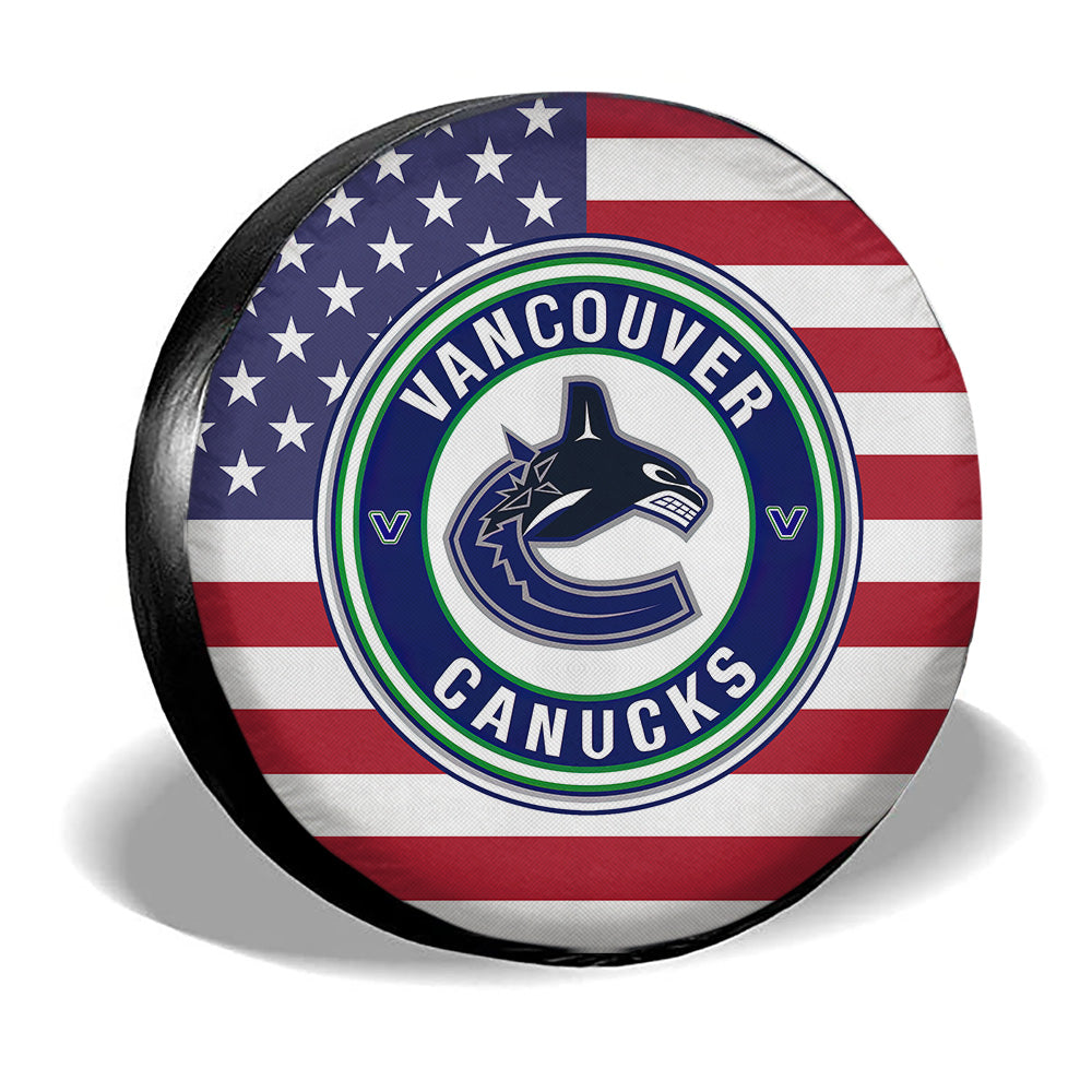 Vancouver Canucks Spare Tire Covers Custom US Flag Style - Gearcarcover - 3