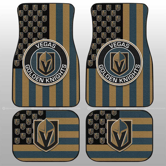 Vegas Golden Knights Car Floor Mats Custom US Flag Style - Gearcarcover - 1