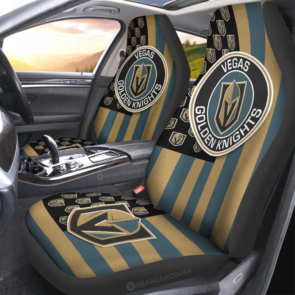 Vegas Golden Knights Car Seat Covers Custom US Flag Style - Gearcarcover - 2