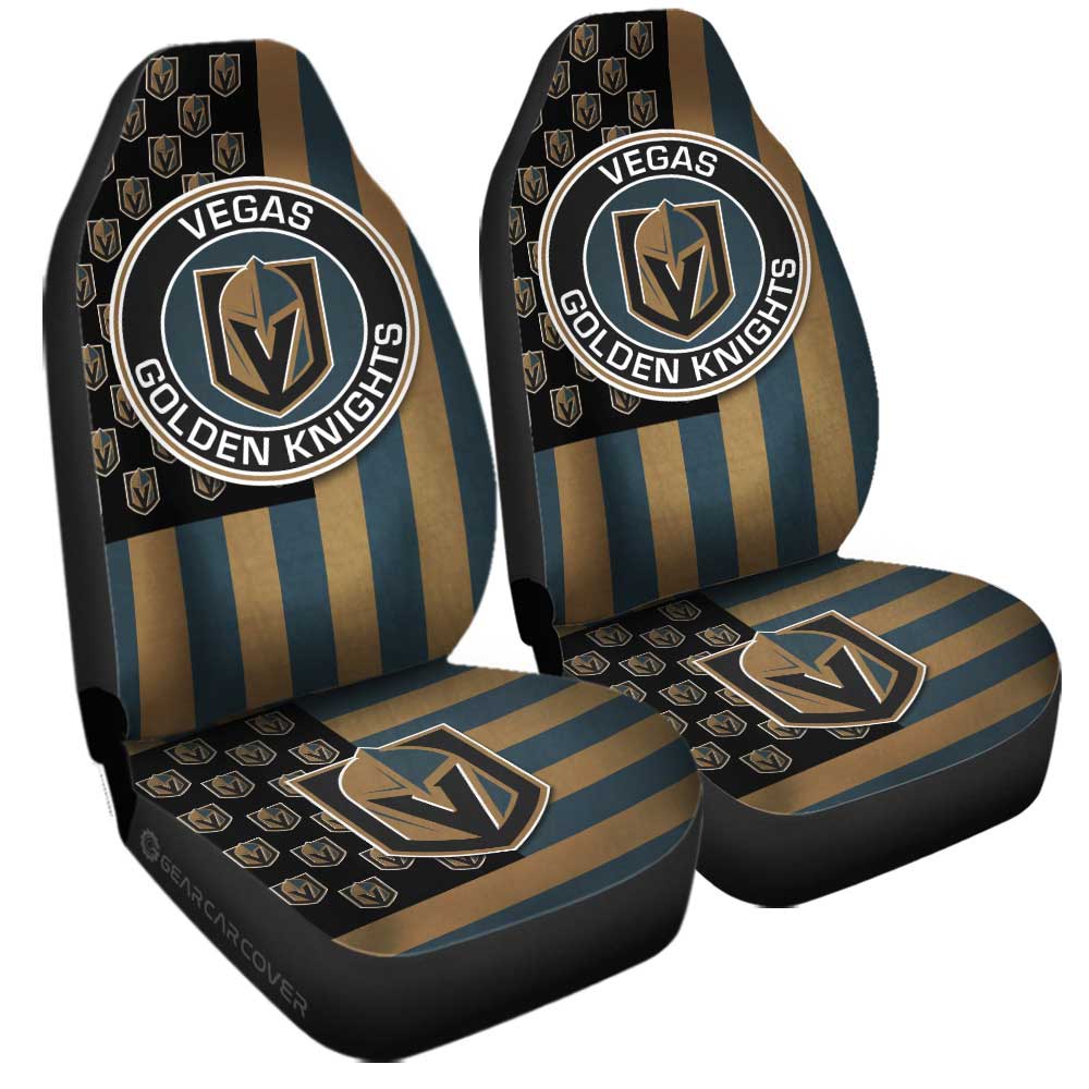 Vegas Golden Knights Car Seat Covers Custom US Flag Style - Gearcarcover - 3