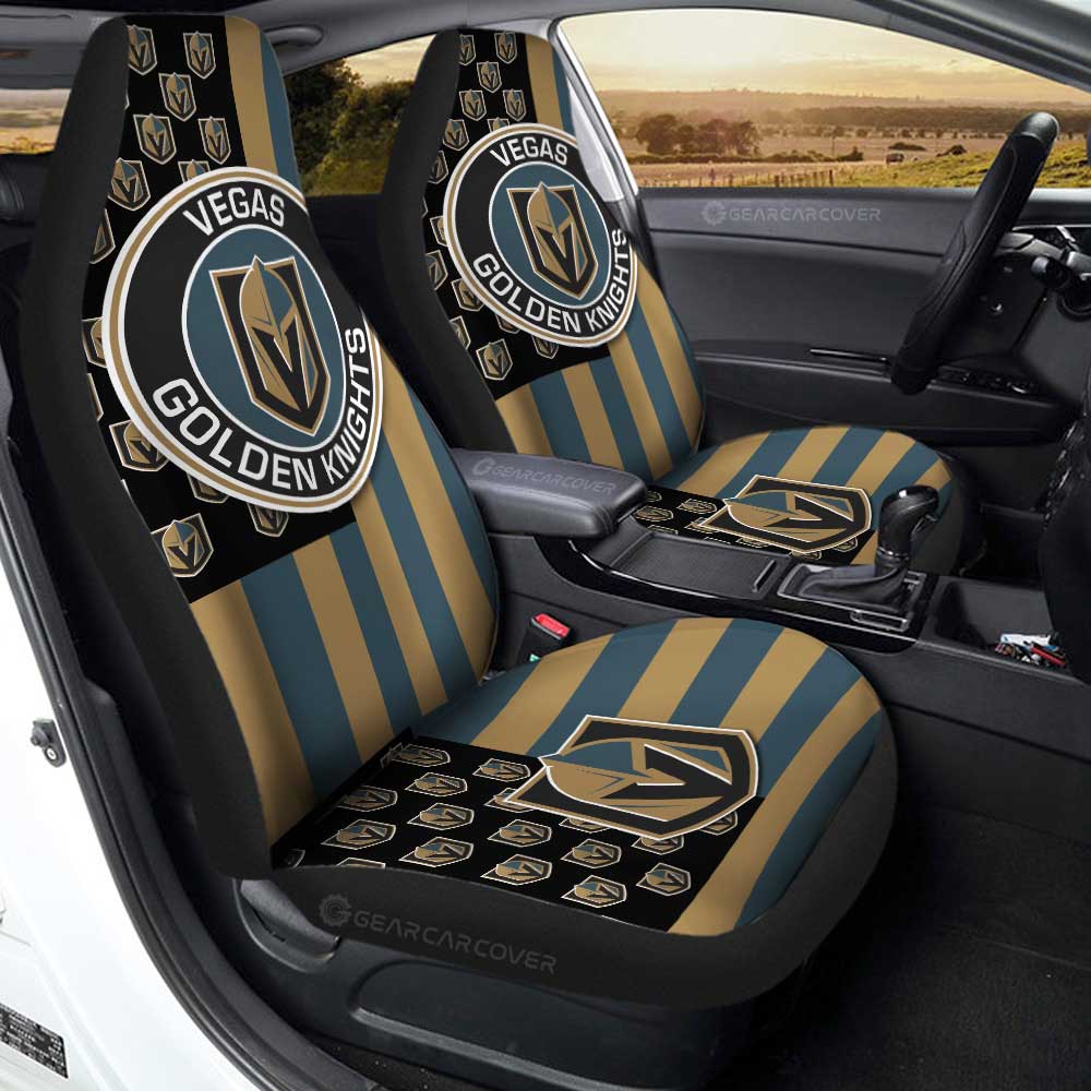 Vegas Golden Knights Car Seat Covers Custom US Flag Style - Gearcarcover - 1