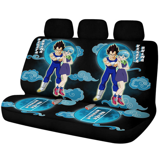 Vegeta And Bulma Car Back Seat Covers Custom Dragon Ball Anime Car Accessories - Gearcarcover - 1