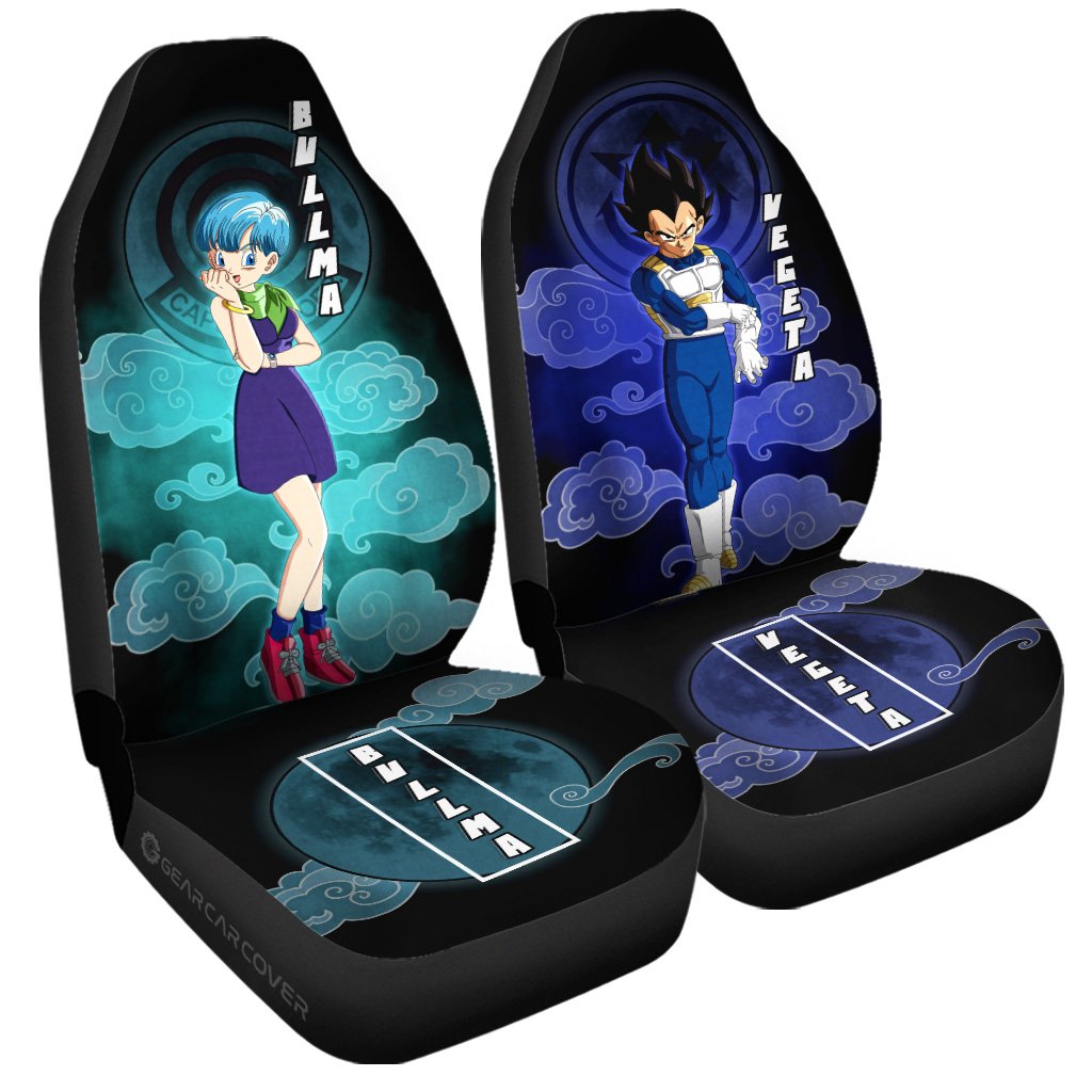 Vegeta And Bulma Car Seat Covers Custom Dragon Ball Anime Car Accessories - Gearcarcover - 3