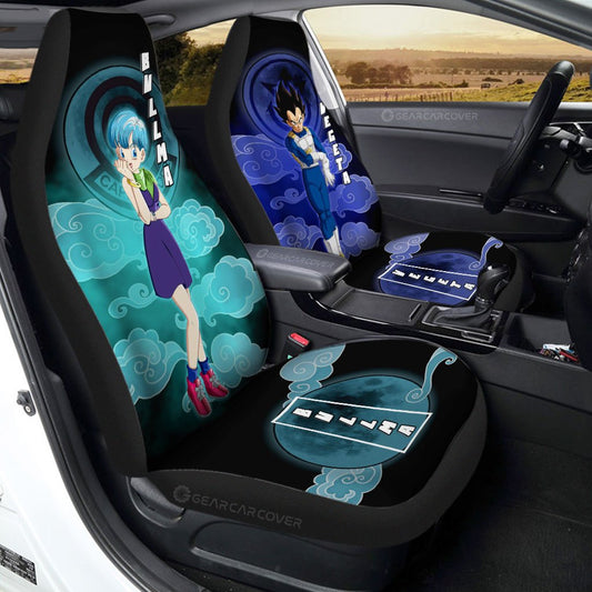 Vegeta And Bulma Car Seat Covers Custom Dragon Ball Anime Car Accessories - Gearcarcover - 1