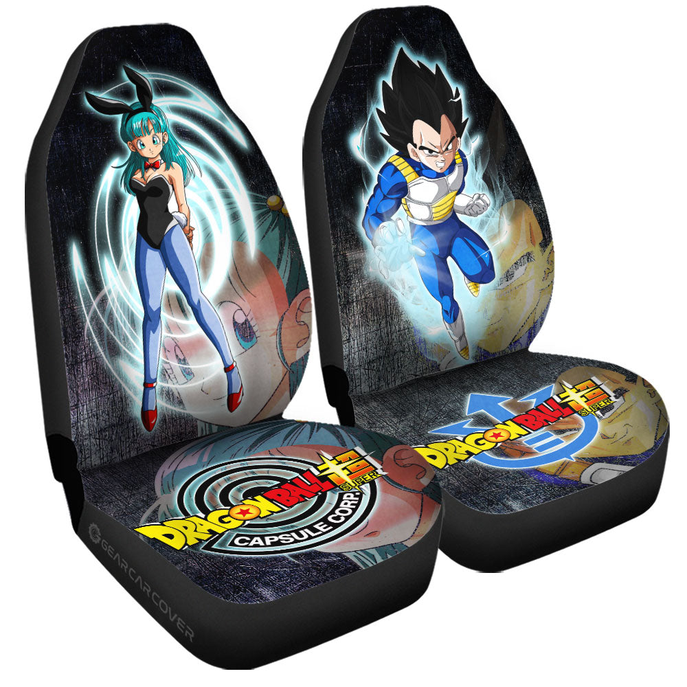 Vegeta And Bulma Car Seat Covers Custom Dragon Ball Anime Car Accessories - Gearcarcover - 2