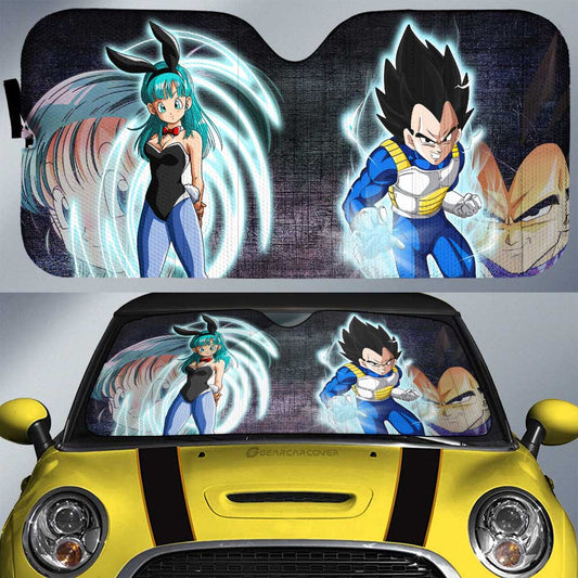 Vegeta And Bulma Car Sunshade Custom Dragon Ball Anime Car Interior Accessories - Gearcarcover - 1