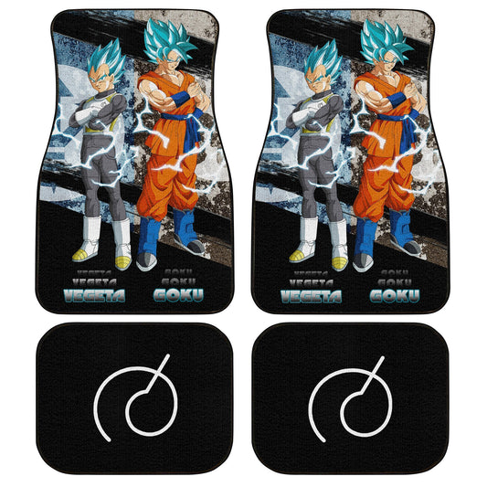 Vegeta And Goku Blue Car Floor Mats Custom Anime Dragon Ball Car Accessories - Gearcarcover - 1