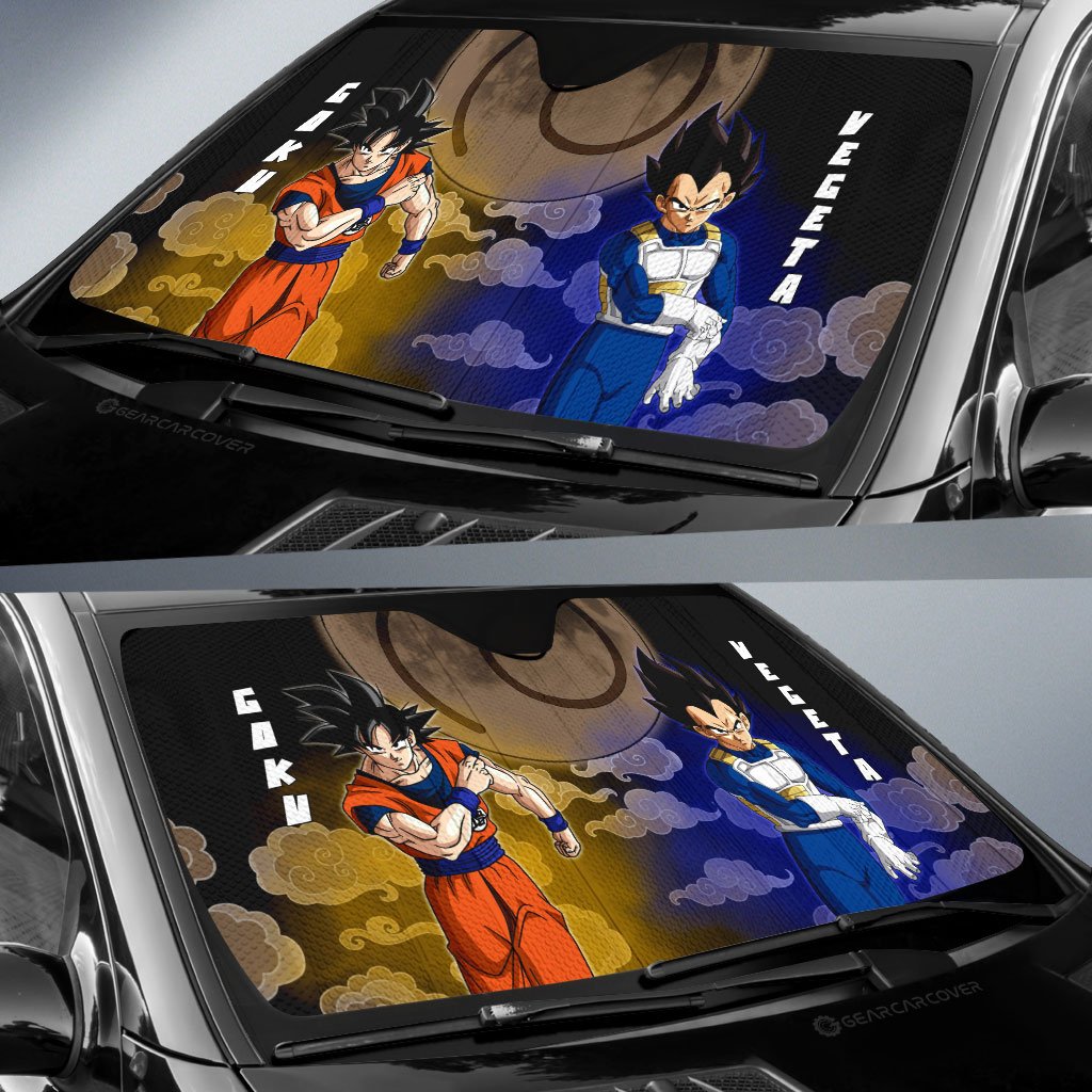 Vegeta And Goku Car Sunshade Custom Dragon Ball Anime Car Accessories - Gearcarcover - 2