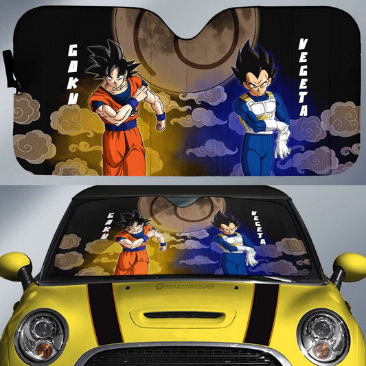 Vegeta And Goku Car Sunshade Custom Dragon Ball Anime Car Accessories - Gearcarcover - 1