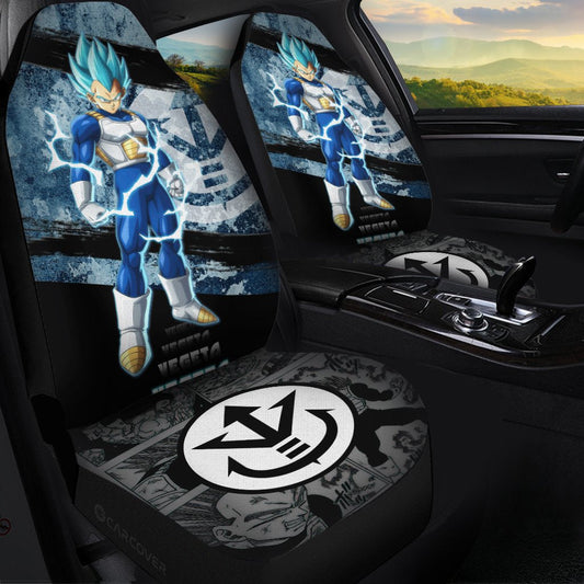 Vegeta Blue Car Seat Covers Custom Anime Dragon Ball Car Interior Accessories - Gearcarcover - 1
