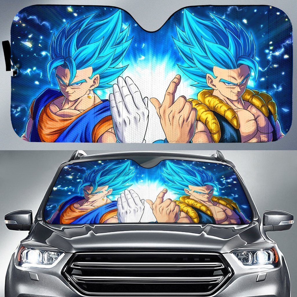 Vegito and Gogeta Saiyan Blue Car Sunshade - Gearcarcover - 1