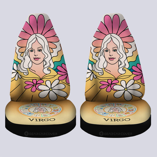 Virgo Colorful Car Seat Covers Custom Zodiac Car Accessories - Gearcarcover - 2