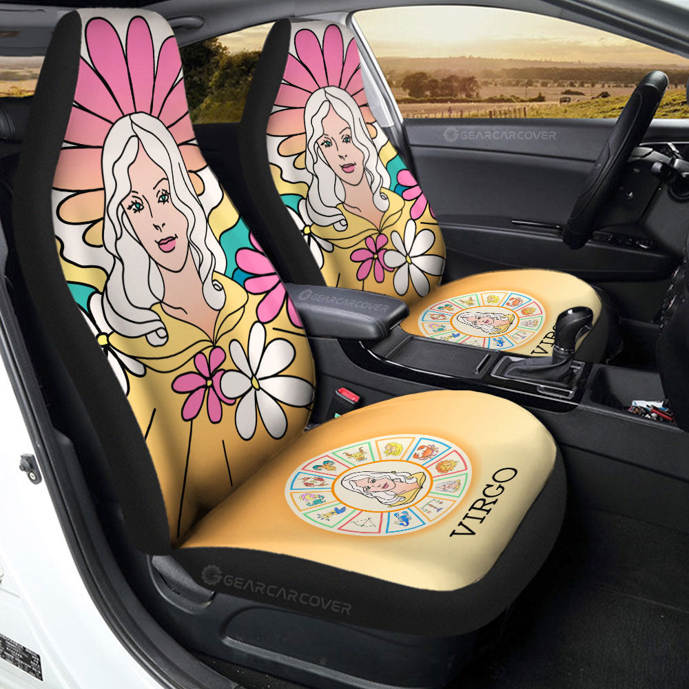 Virgo Colorful Car Seat Covers Custom Zodiac Car Accessories - Gearcarcover - 3