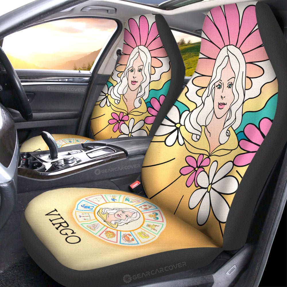 Virgo Colorful Car Seat Covers Custom Zodiac Car Accessories - Gearcarcover - 4