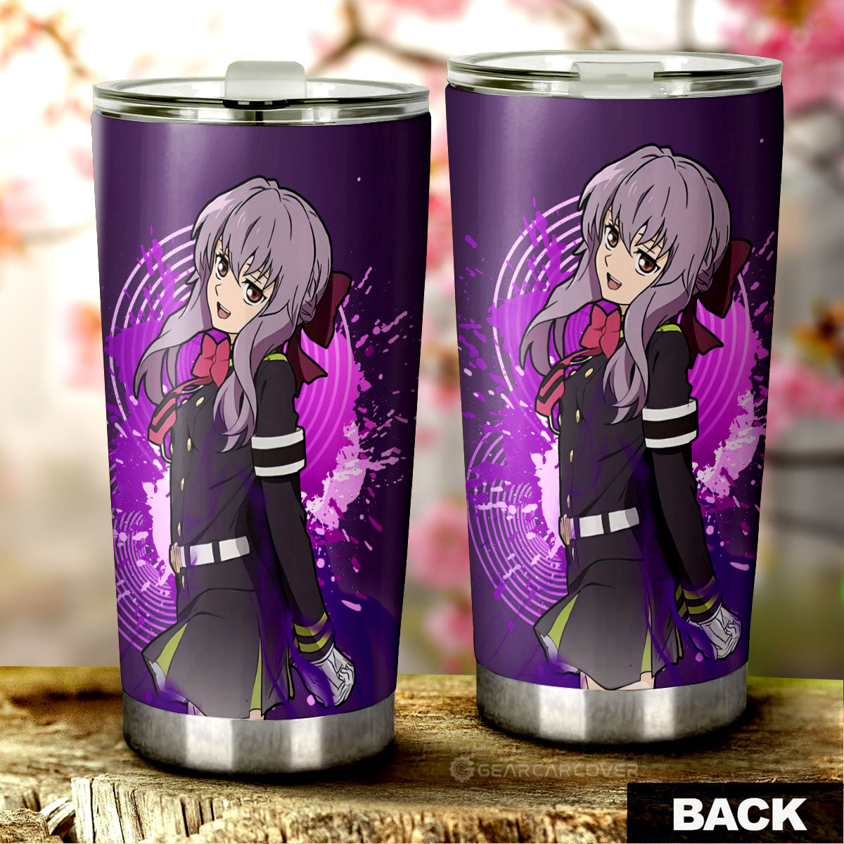 Waifu Girl Shinoa Hiiragi Tumbler Cup Custom Seraph Of The End Car Accessories - Gearcarcover - 3