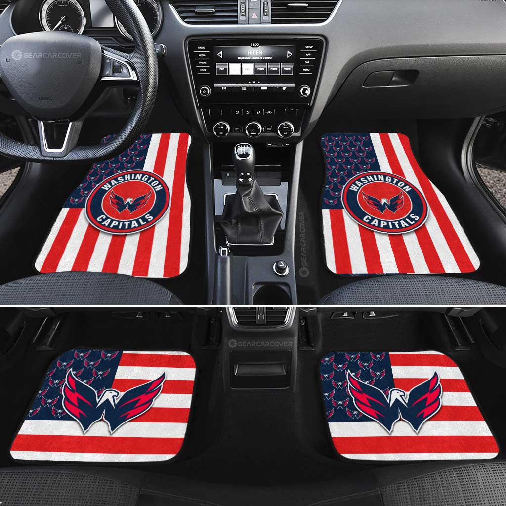 Washington Capitals Car Floor Mats Custom US Flag Style - Gearcarcover - 2