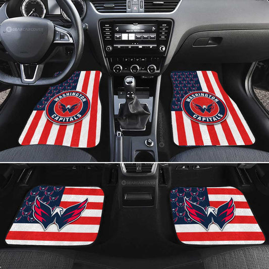 Washington Capitals Car Floor Mats Custom US Flag Style - Gearcarcover - 2