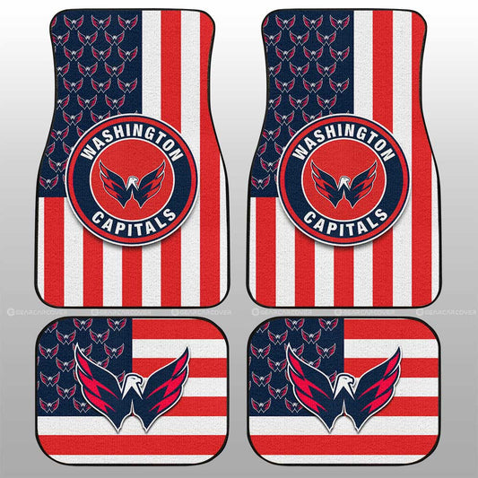 Washington Capitals Car Floor Mats Custom US Flag Style - Gearcarcover - 1