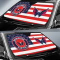 Washington Capitals Car Sunshade Custom US Flag Style - Gearcarcover - 2