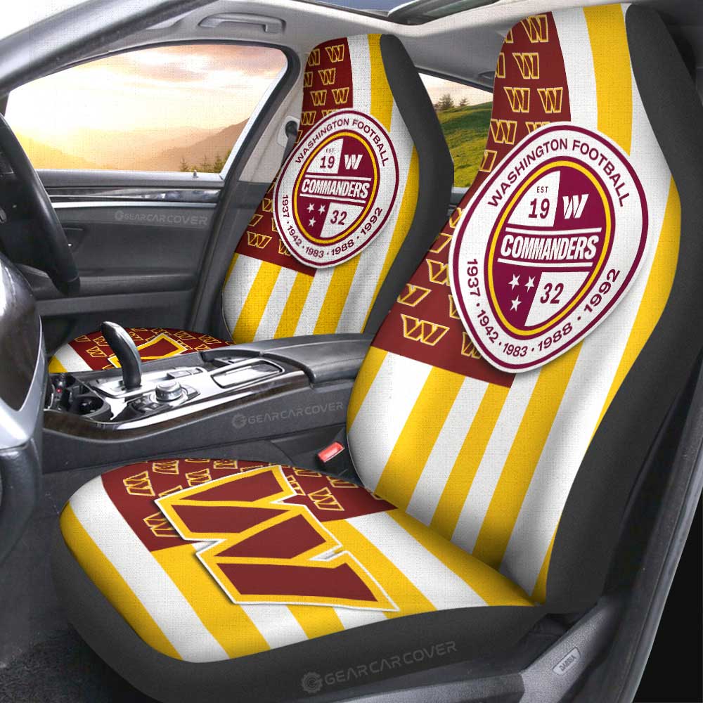 Washington Commanders Car Seat Covers Custom US Flag Style - Gearcarcover - 2